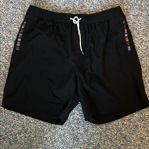Men's Black Shorts with Accent Trim